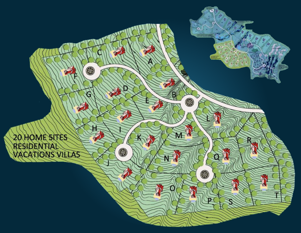 Map showing residential area of plan.